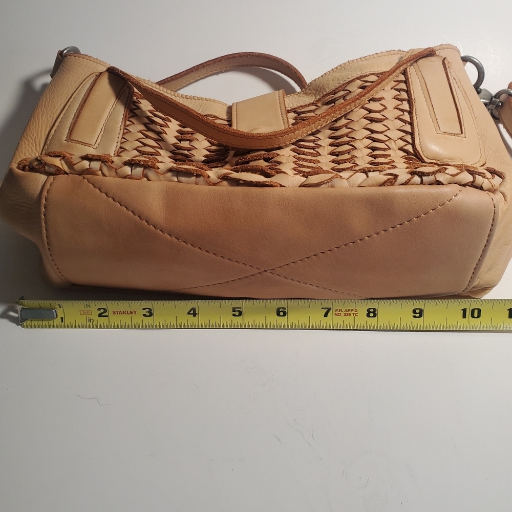 GIORGIA MILANI Genuine Leather Made in Italy Woven 4 Pocket Shoulder Bag EUC - Picture 10 of 14